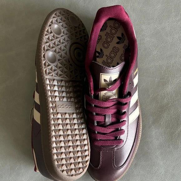 adidas Burgundy and Cream Sneakers - Picture 4 of 6